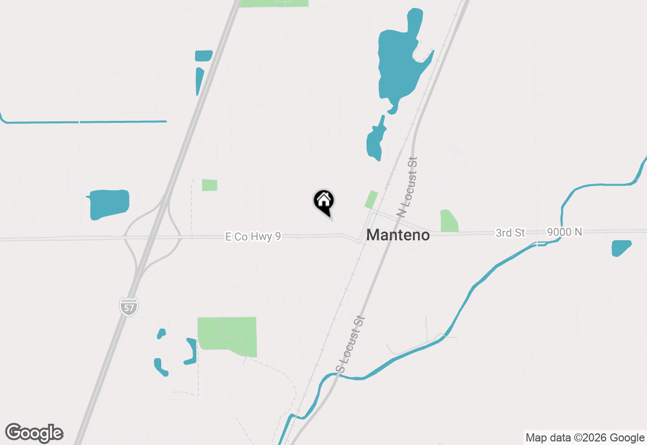 Map of 121 N Hickory Street, Manteno, IL 60950