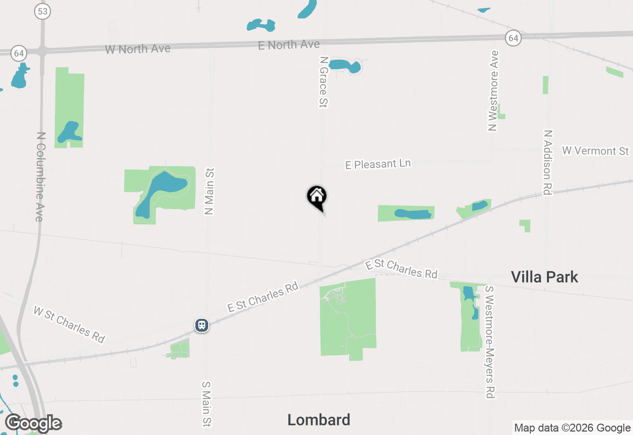 Map of 256 N Grace Street, Lombard, IL 60148