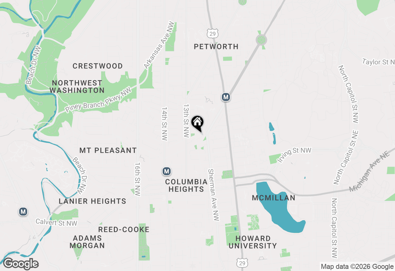 Map of 1020 Monroe Street Nw #204, Washington, DC 20010