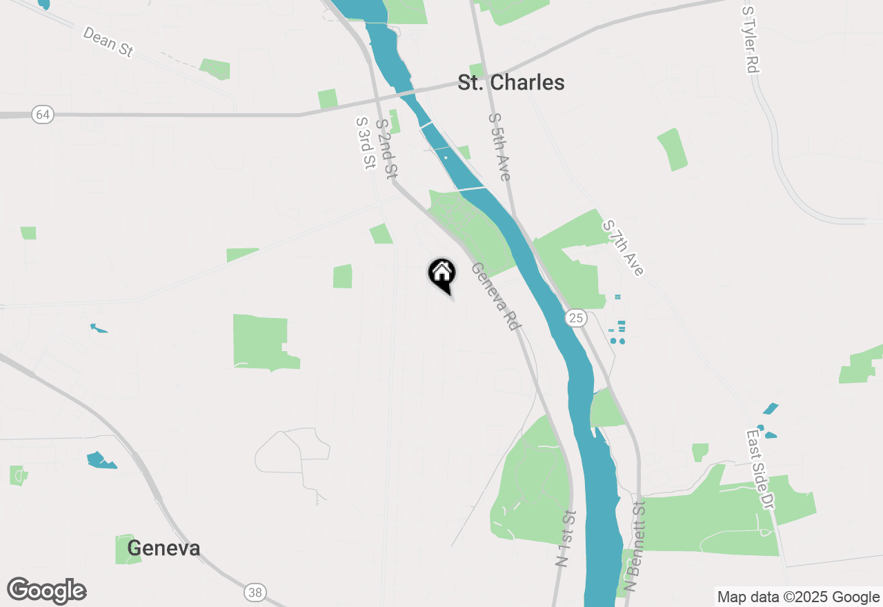 Map of 1010 Elm Street, St. Charles, IL 60174