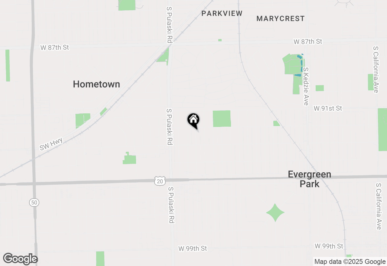 Map of 9212 S Avers Avenue, Evergreen Park, IL 60805