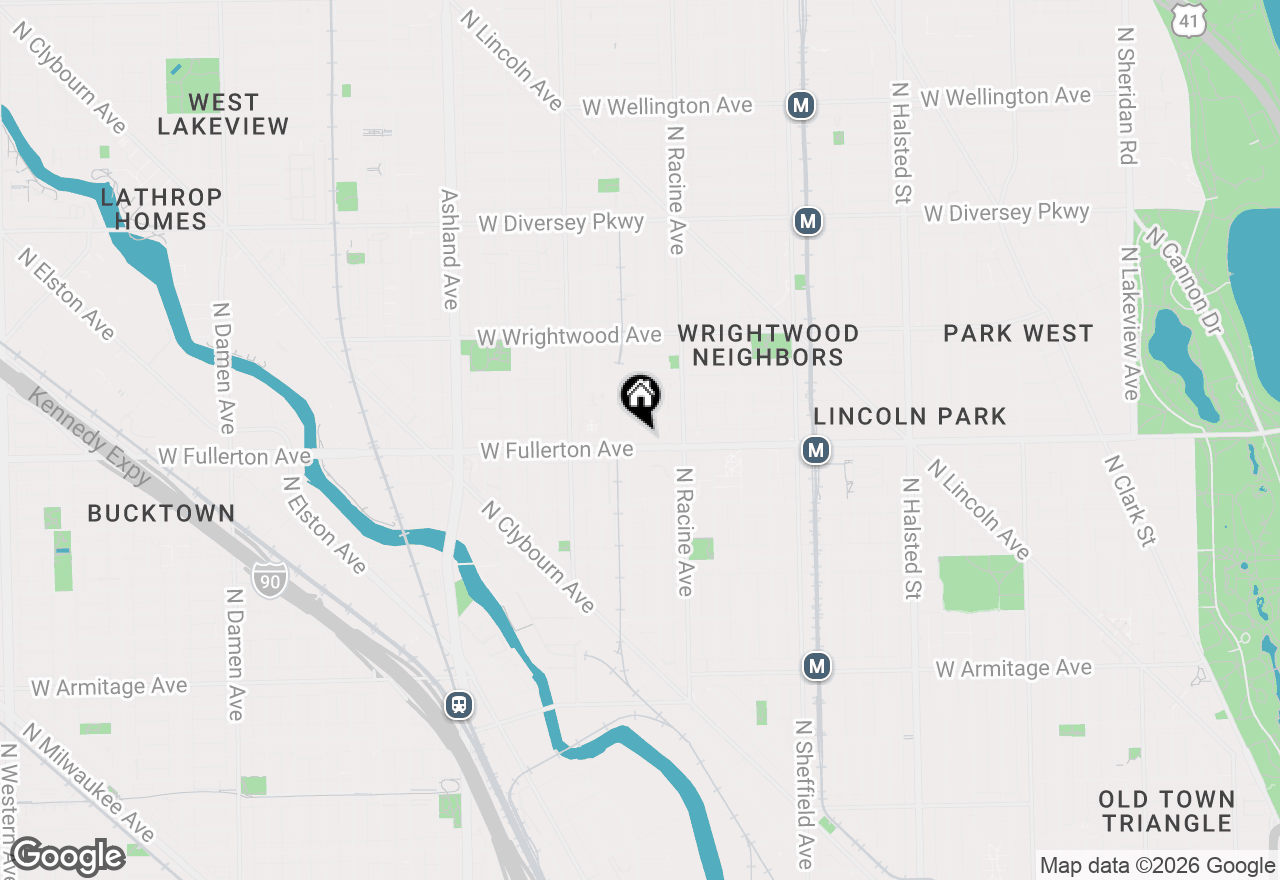 Map of 1250 W Fullerton Avenue #3G, Chicago, IL 60614