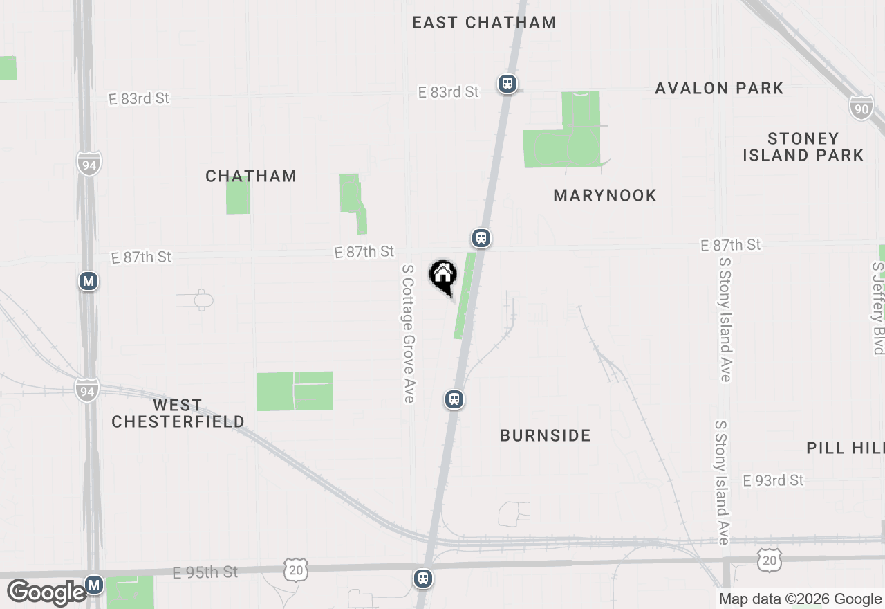 Map of 850 E 88th Place, Chicago, IL 60619