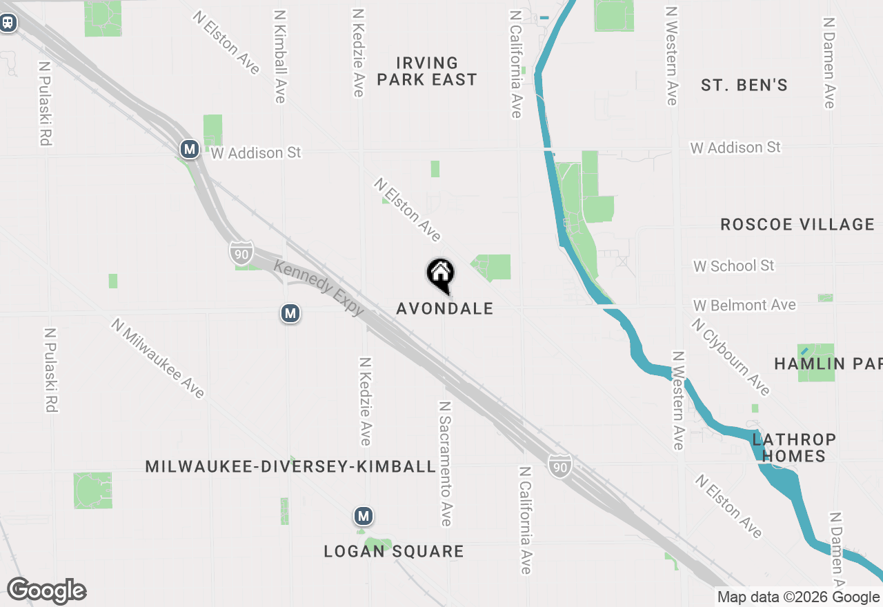 Map of 3206 N Sacramento Avenue #1R, Chicago, IL 60618