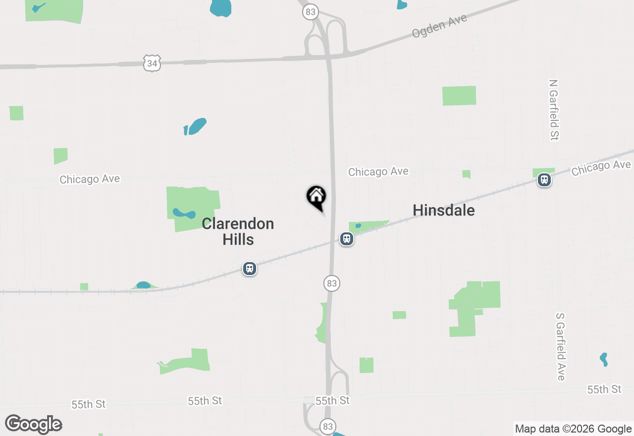 Map of 57 Chestnut Avenue, Clarendon Hills, IL 60514