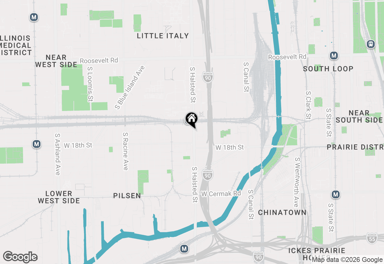 Map of 1618 S Halsted Street #2C, Chicago, IL 60608