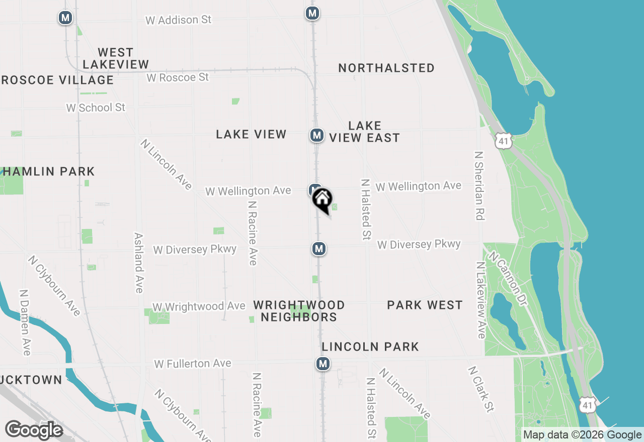 Map of 933 W George Street #1N, Chicago, IL 60657