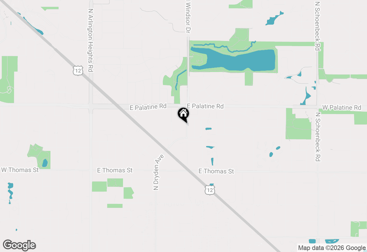 Map of 1724 N Windsor Drive, Arlington Heights, IL 60004