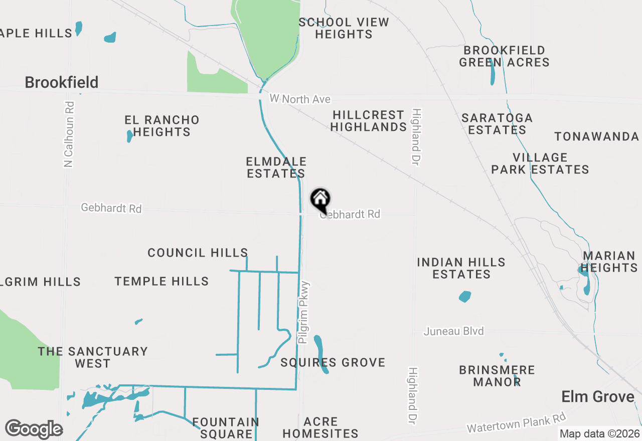 Map of 15305 Gebhardt Rd, Elm Grove, WI 53122