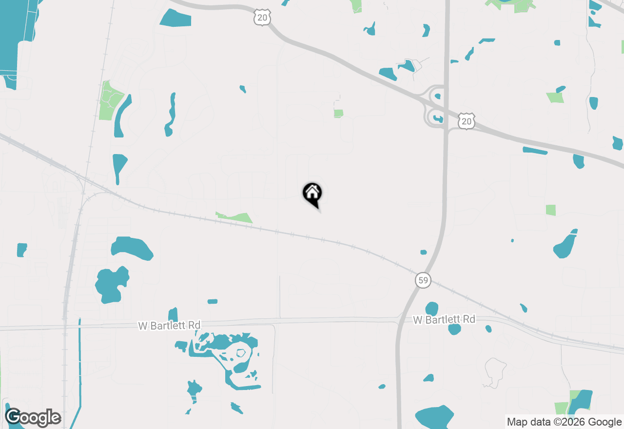 Map of 1368 Foxglove Drive, Bartlett, IL 60103