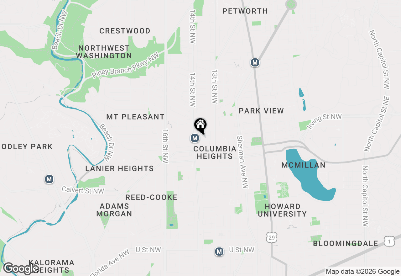 Map of 1361 Irving Street Nw #3, Washington, DC 20010