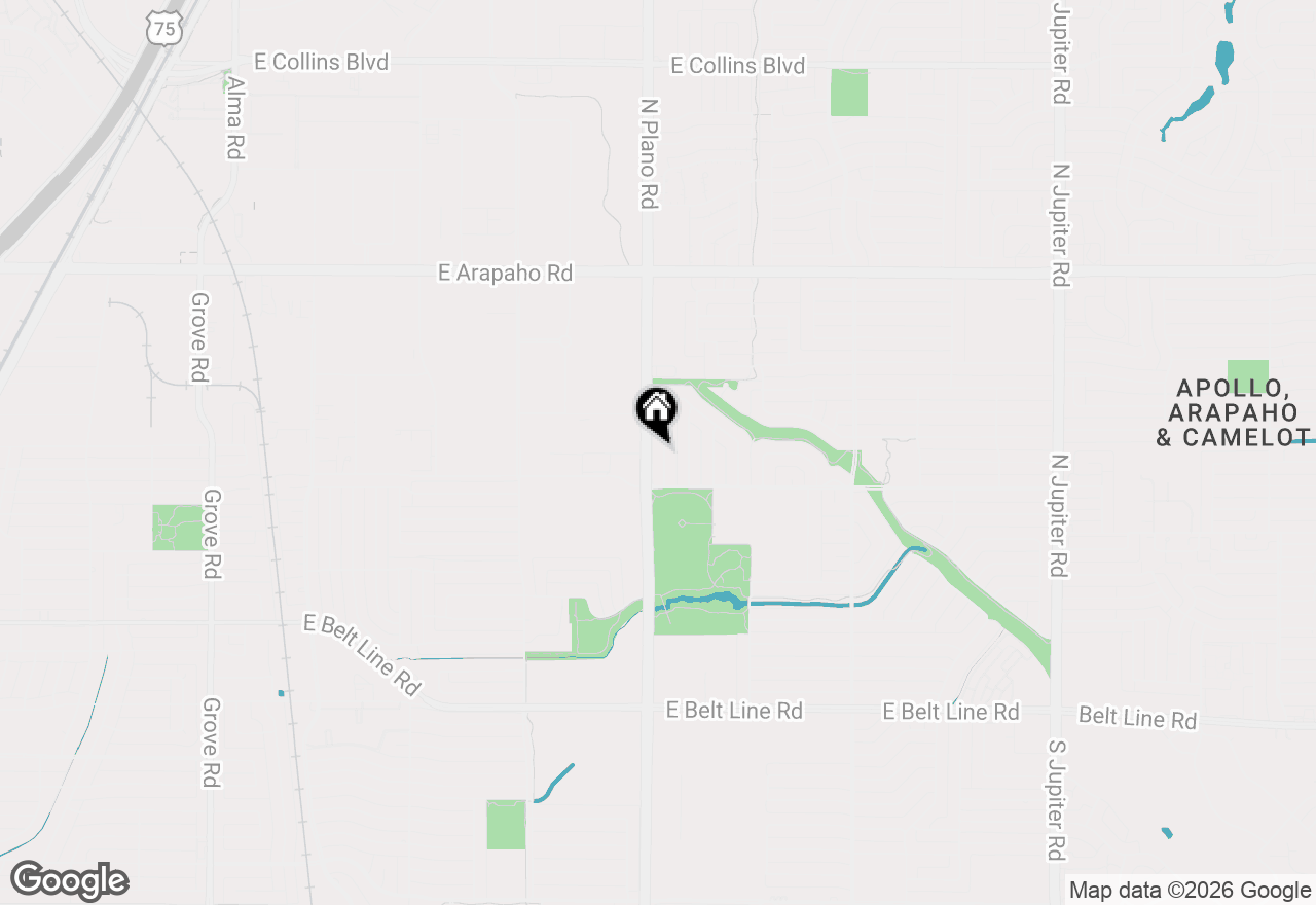 Map of 411 Fireside Drive, Richardson, TX 75081