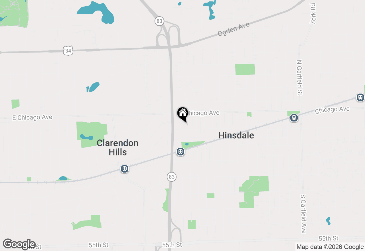 Map of 37 S Stough Street, Hinsdale, IL 60521