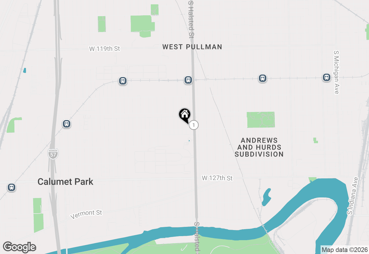 Map of 12356 S Green Street, Calumet Park, IL 60827