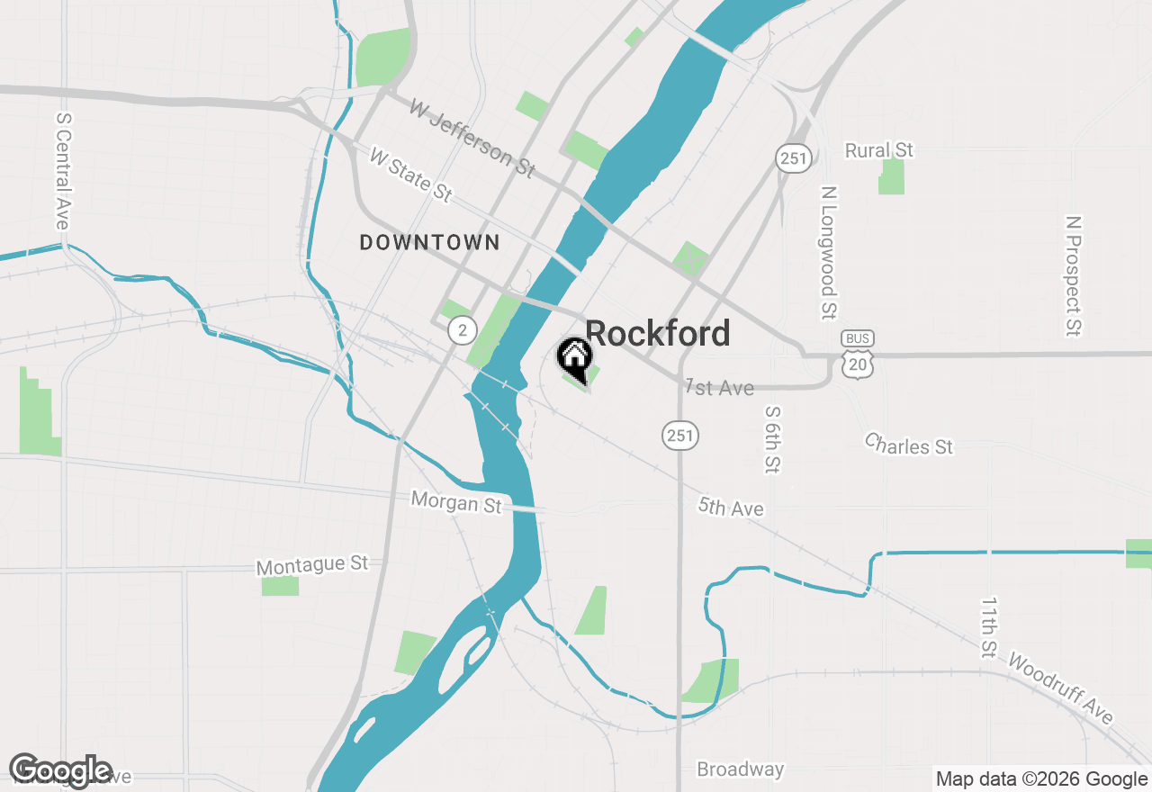 Map of 405 S 1st Street, Rockford, IL 61104