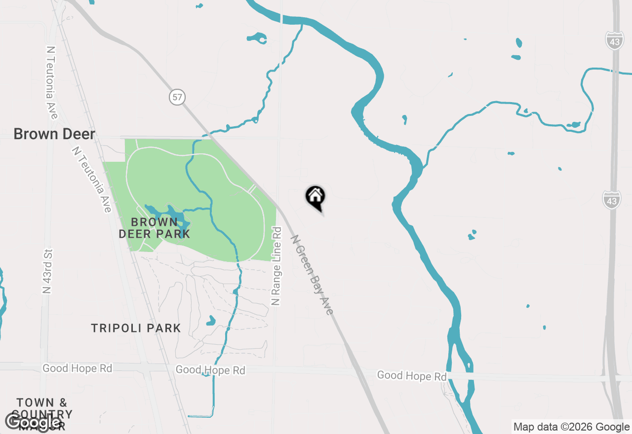 Map of 2526 W Dunwood Rd, Glendale, WI 53209