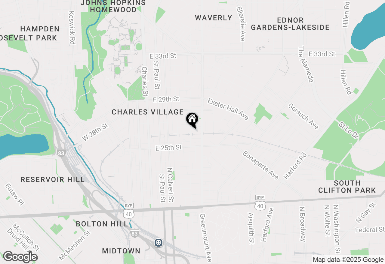 Map of 2611 Barclay Street, Baltimore, MD 21218