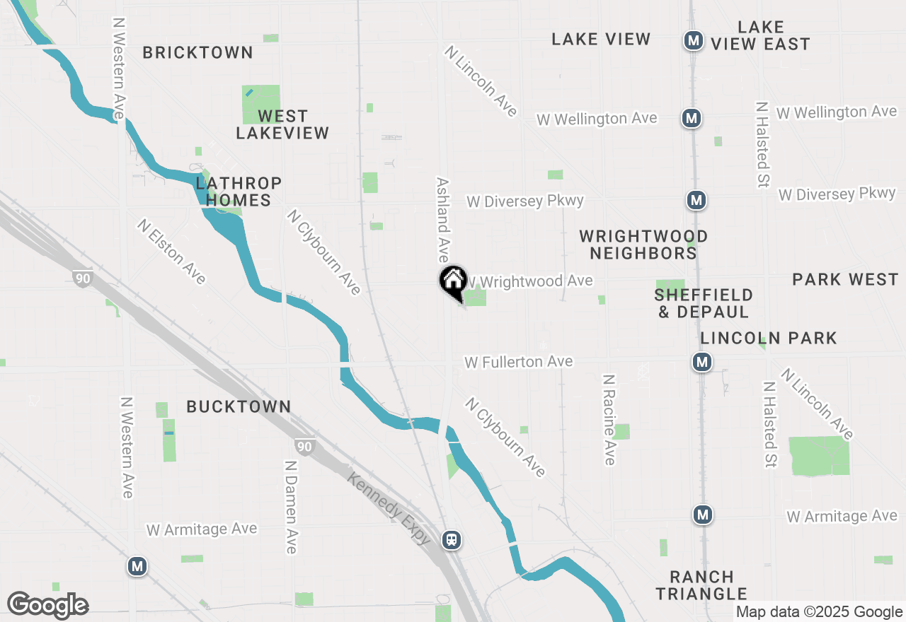 Map of 2517 N Ashland Avenue #1F, Chicago, IL 60614