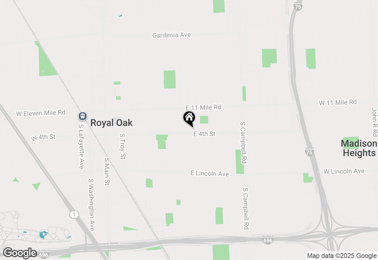 Map of 1019 E 4th Street, Royal Oak, MI 48067