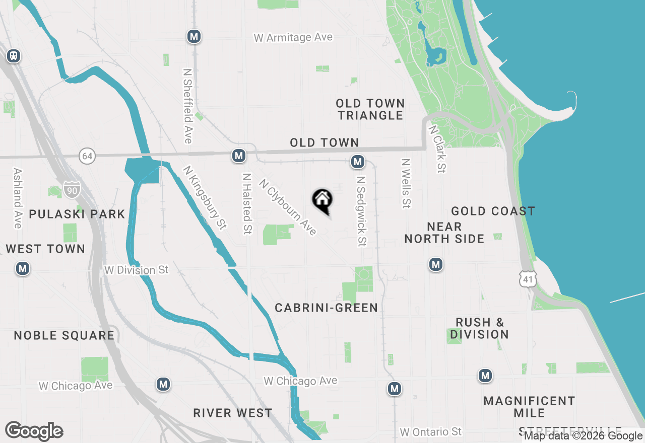 Map of 1335 N Mohawk Street #2N, Chicago, IL 60610
