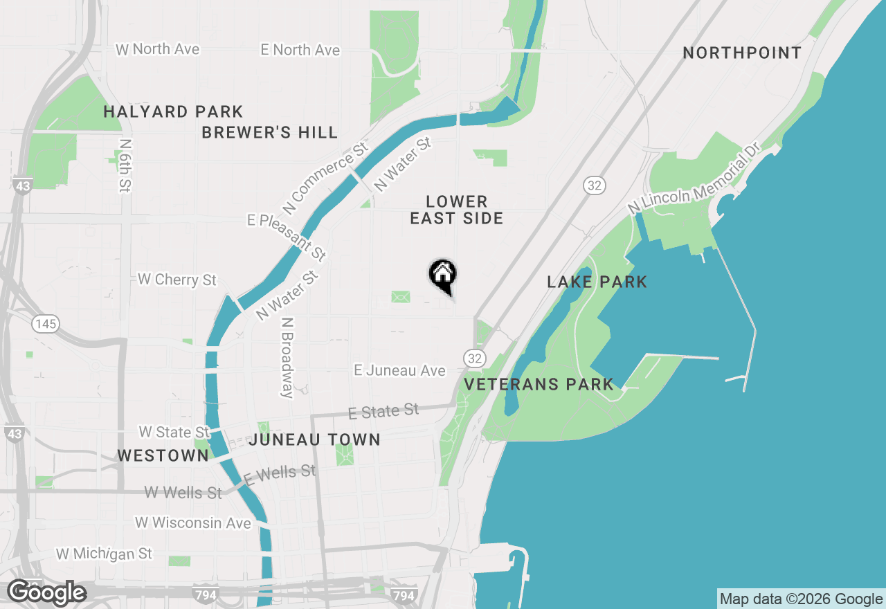 Map of 1012 E Ogden Ave, Milwaukee, WI 53202