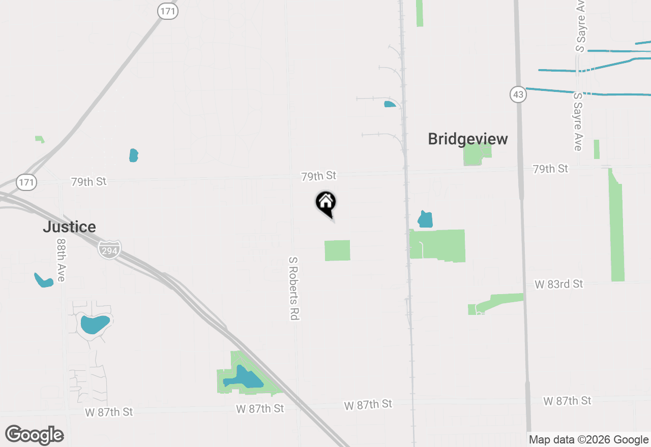 Map of 7849 80th Place, Bridgeview, IL 60455