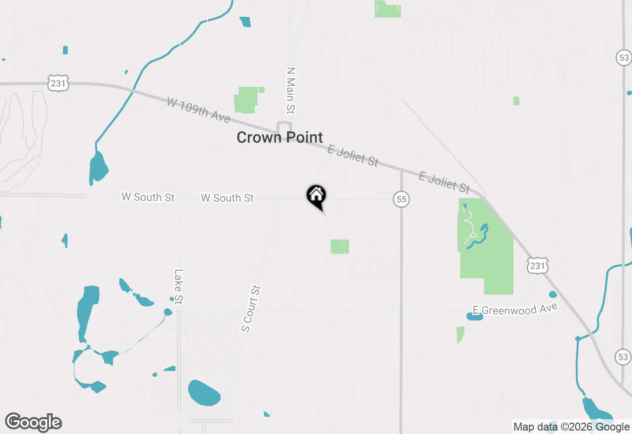 Map of 430 S East Street, Crown Point, IN 46307