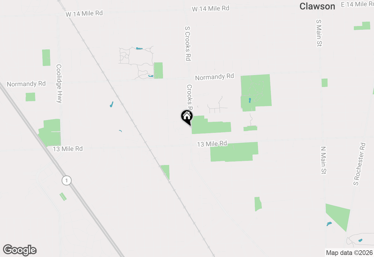Map of 3403 Crooks Road, Royal Oak, MI 48073