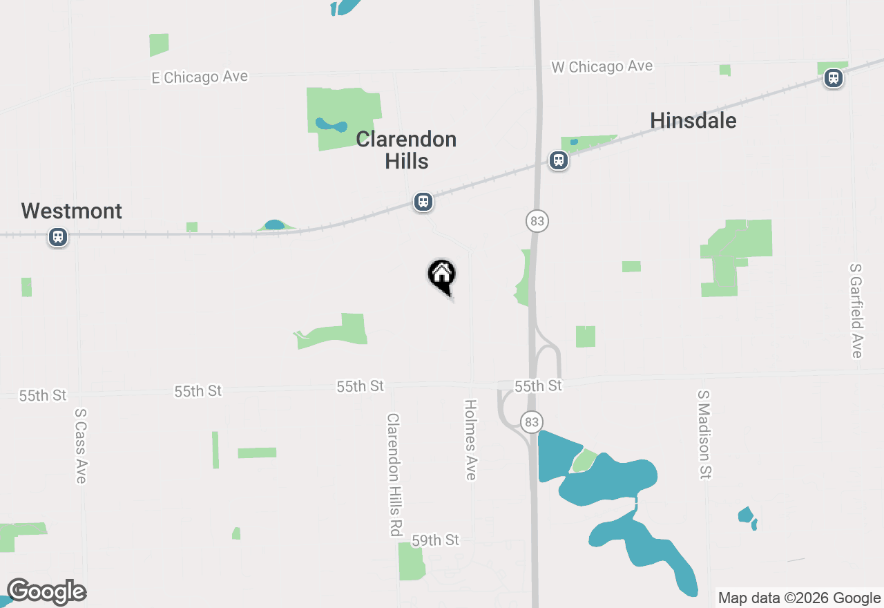 Map of 216 S Prospect Avenue, Clarendon Hills, IL 60514