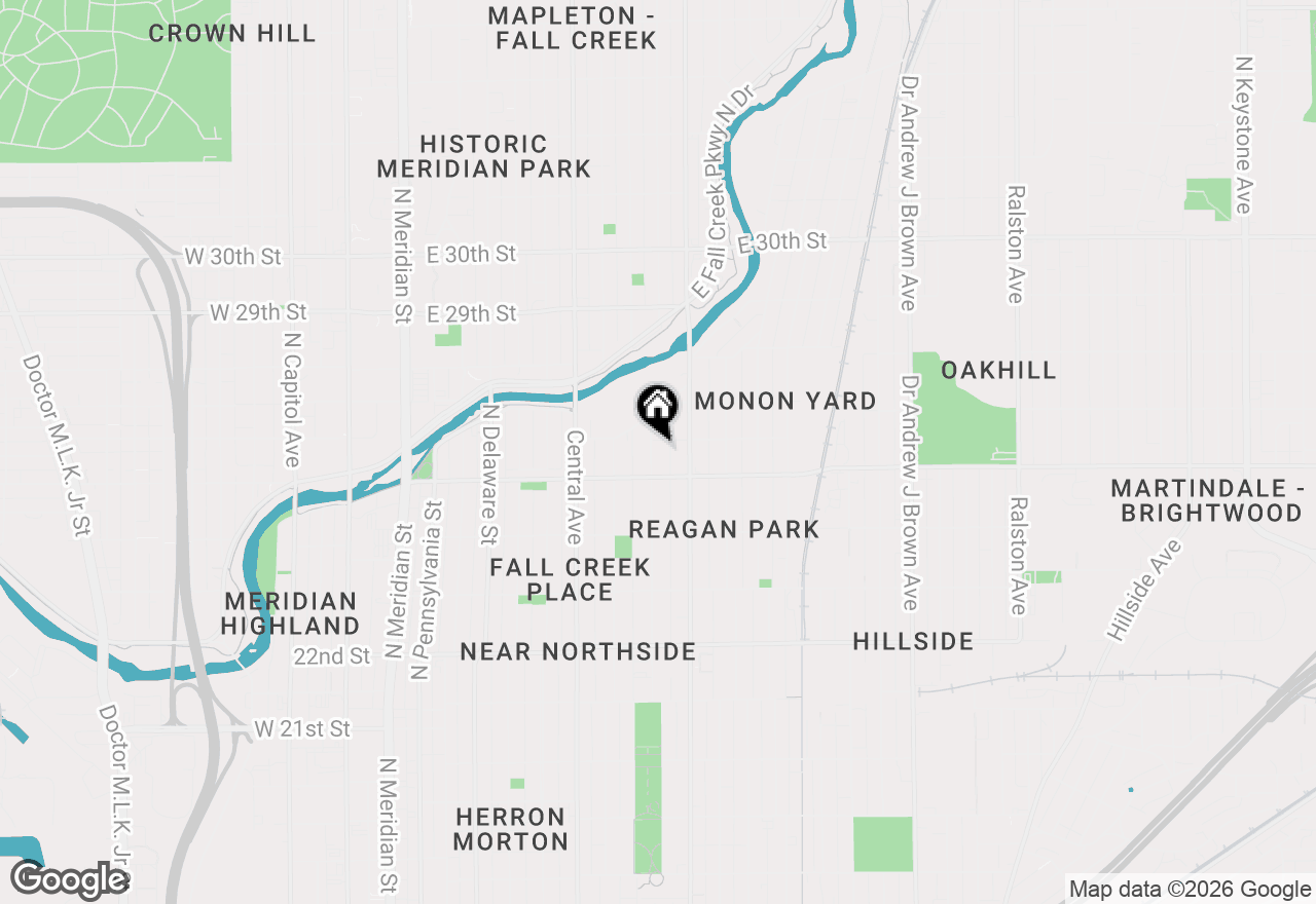 Map of 2531 Broadway Street, Indianapolis, IN 46205