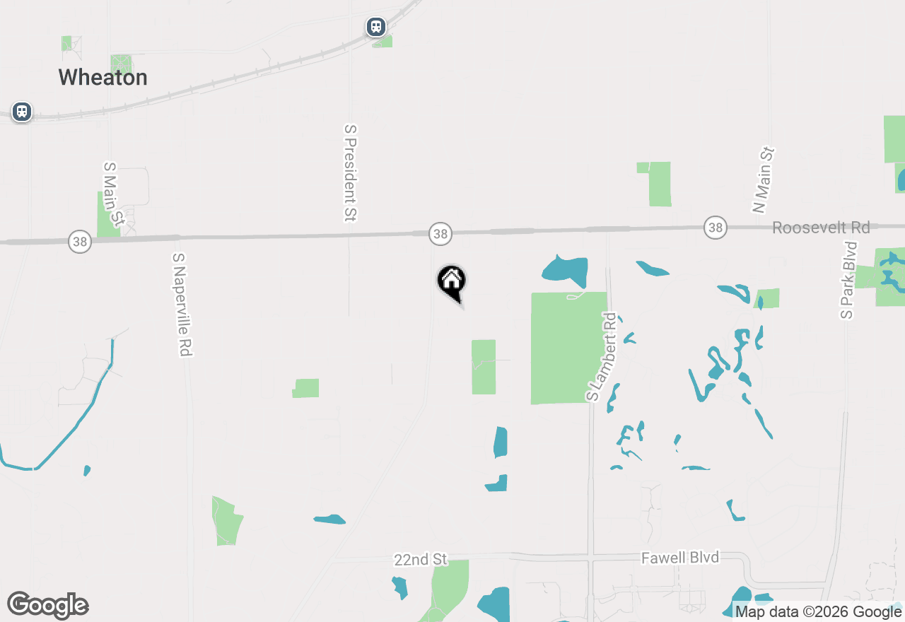 Map of 1501 E Elm Street, Wheaton, IL 60189