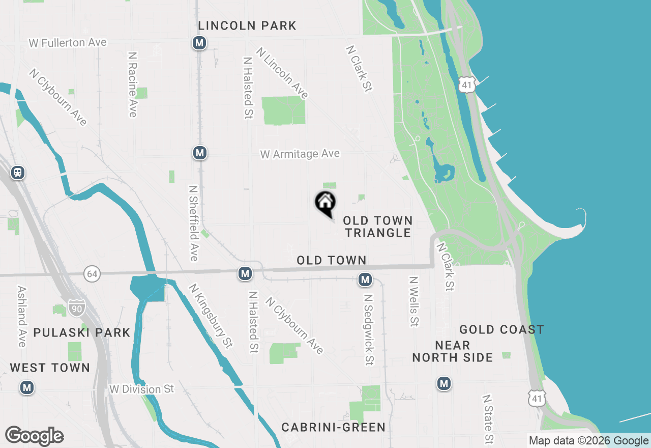 Map of 1733 N Mohawk Street #1N, Chicago, IL 60614