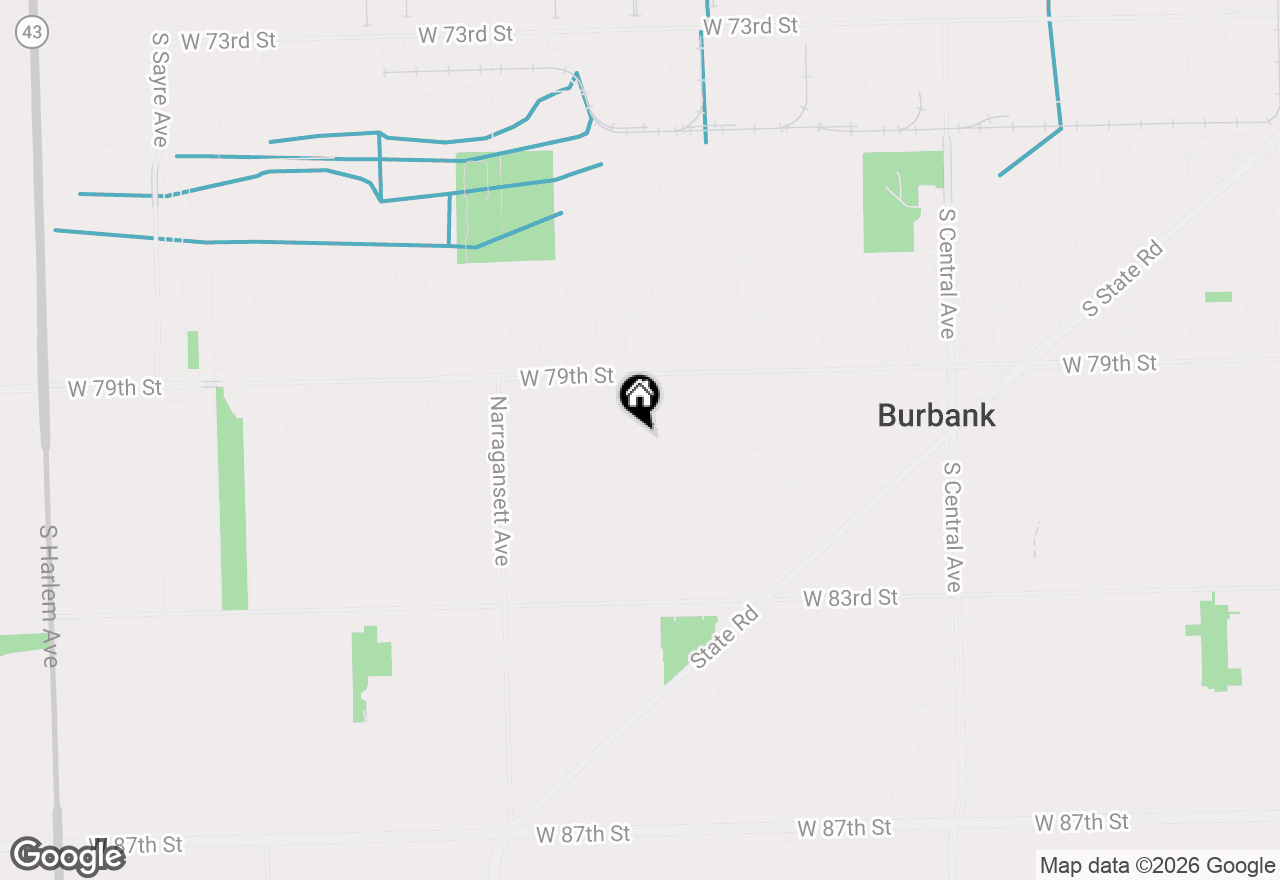 Map of 6117 W 80th Street, Burbank, IL 60459