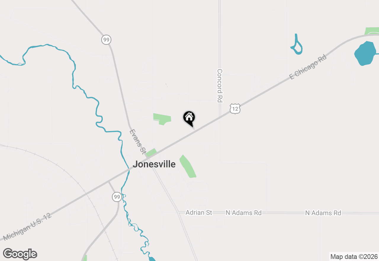 Map of 463 E Chicago Street, Jonesville, MI 49250