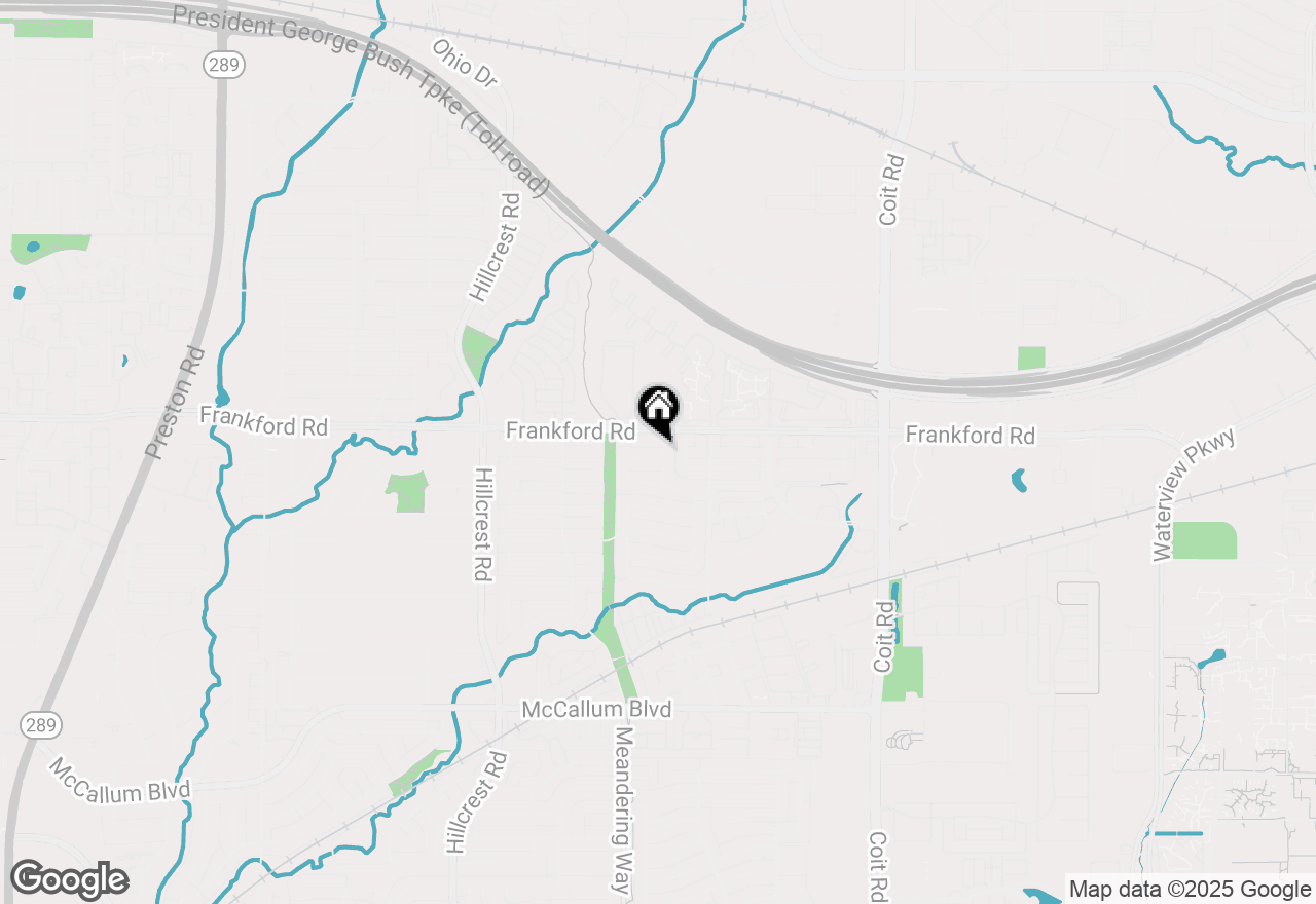 Map of 7343 Kirkham Drive, Dallas, TX 75252