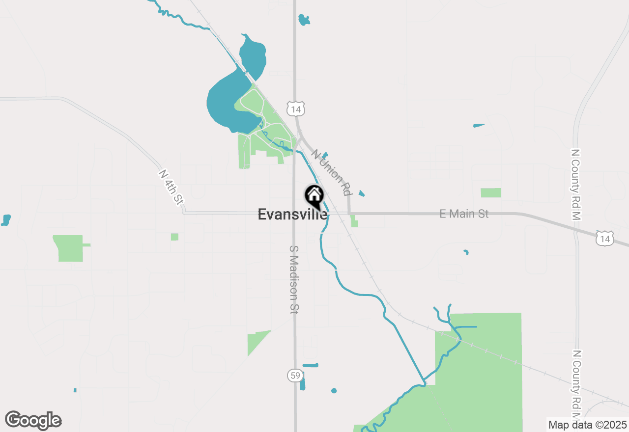 Map of 115 E Main Street, Evansville, WI 53536