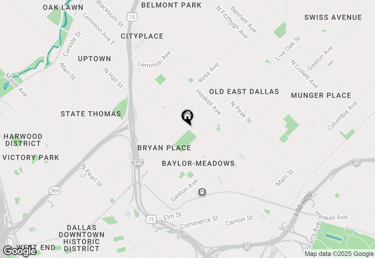 Map of 3607 Bryan Street, Dallas, TX 75204