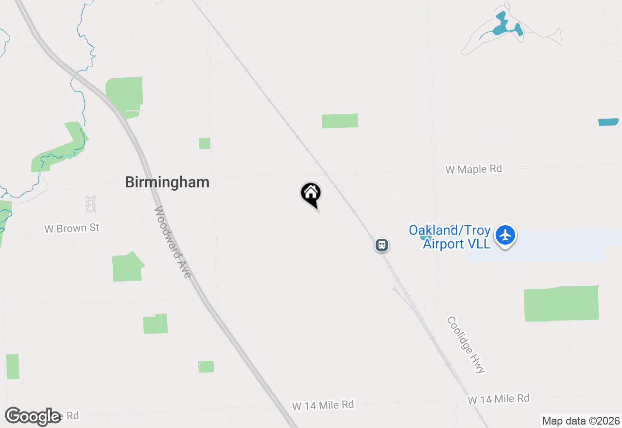 Map of 1881 Hazel Street, Birmingham, MI 48009