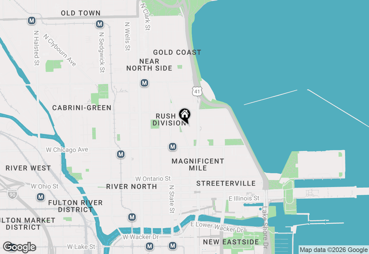 Map of 57 E Delaware Place #P-101, Chicago, IL 60611