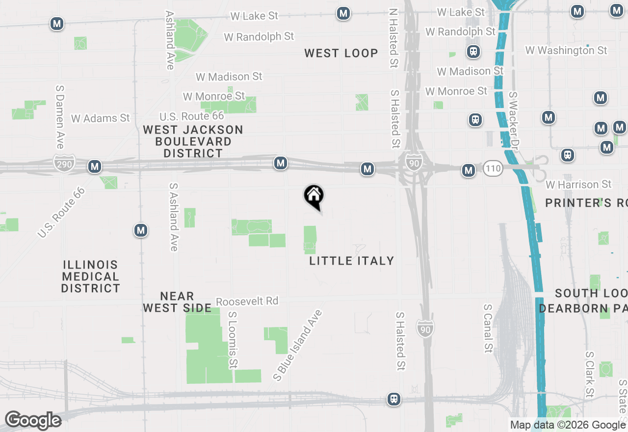 Map of 718 S Aberdeen Street #3F, Chicago, IL 60607