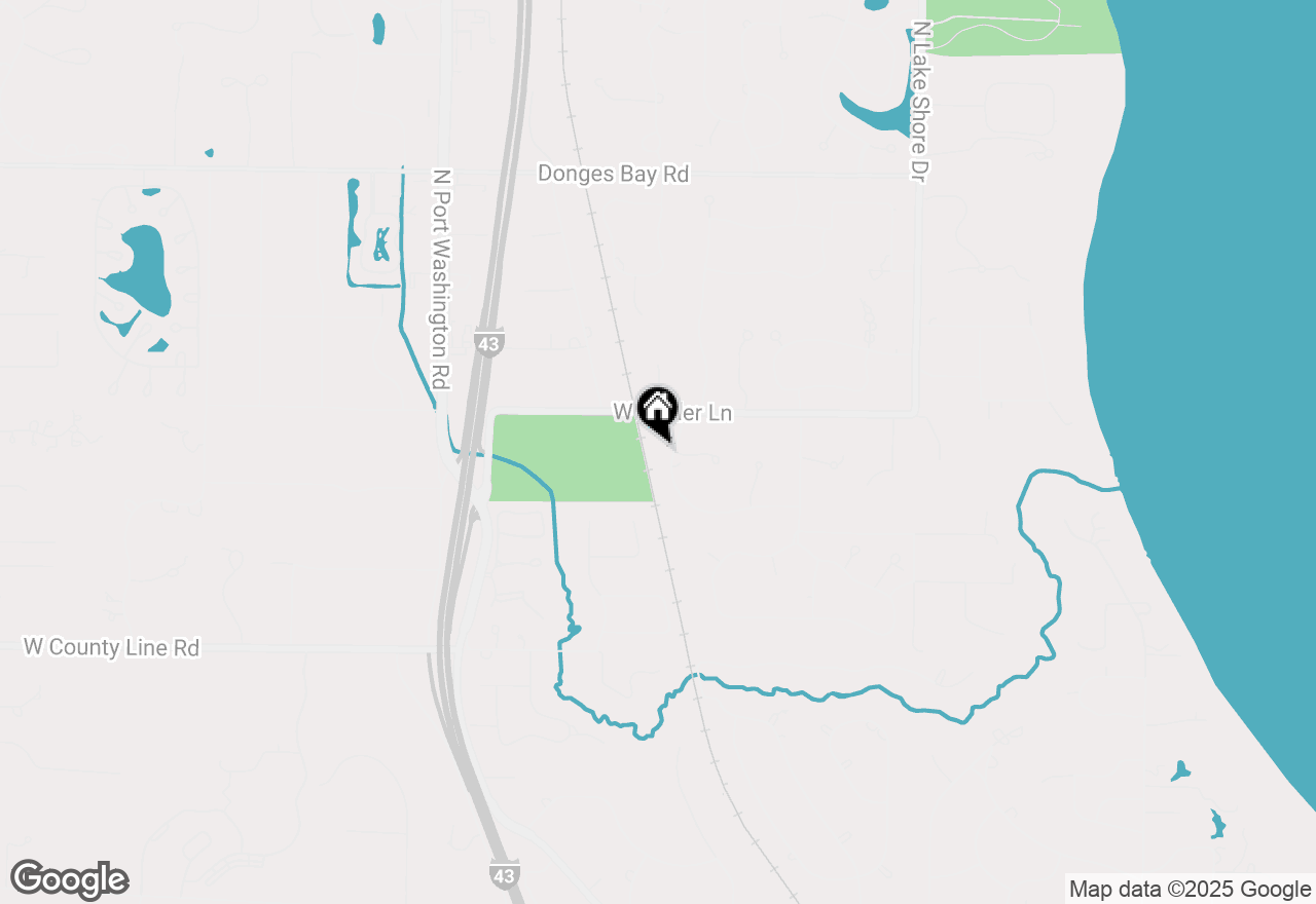 Map of 9851 N Thornapple Ln, Mequon, WI 53092