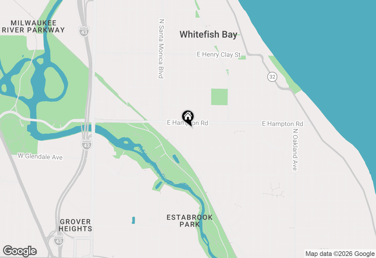 Map of 4776 N Hollywood Ave, Whitefish Bay, WI 53211