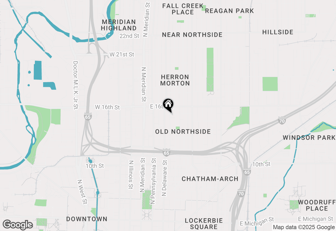 Map of 213 E 15th Street, Indianapolis, IN 46202