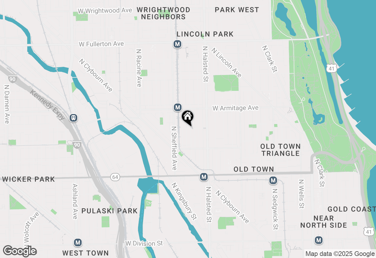 Map of 909 W Wisconsin Street #1M, Chicago, IL 60614