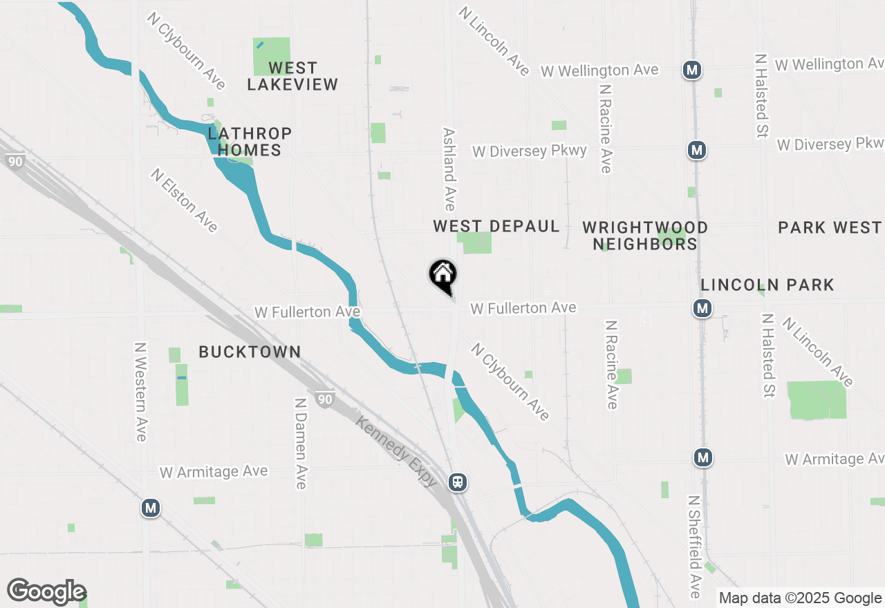 Map of 1610 W Fullerton Avenue #303, Chicago, IL 60614