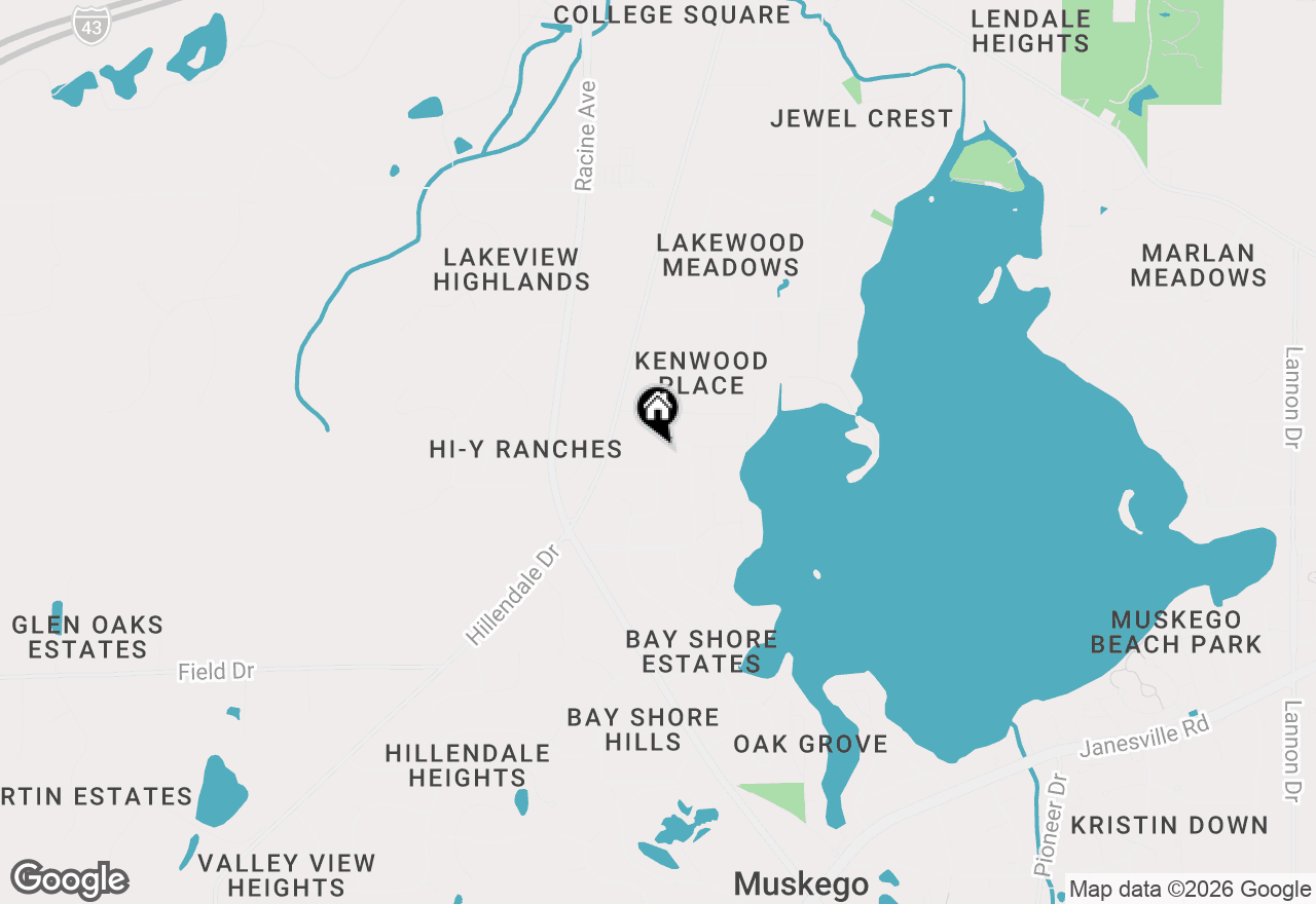 Map of W193S7137 Hillview Dr, Muskego, WI 53150