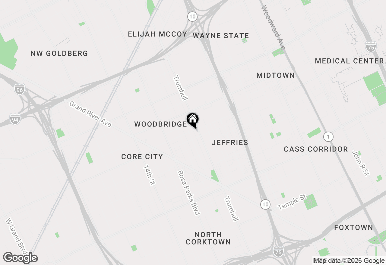 Map of 1535 W Canfield Street #4, Detroit, MI 48208