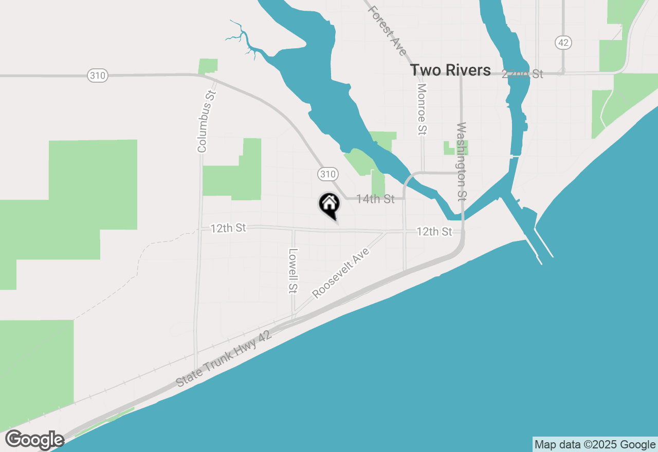 Map of 2216 12th St, Two Rivers, WI 54241