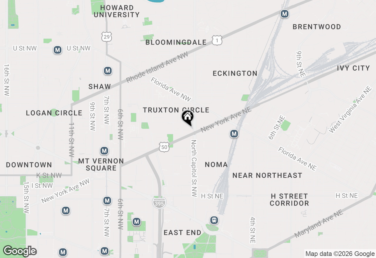 Map of 28 Hanover Place Nw, Washington, DC 20001