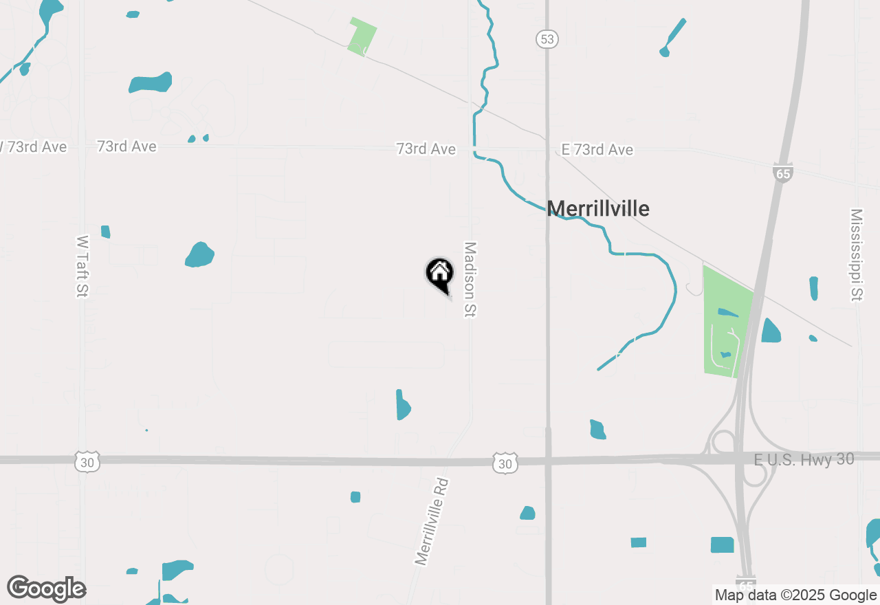 Map of 7652 Monroe Street, Merrillville, IN 46410